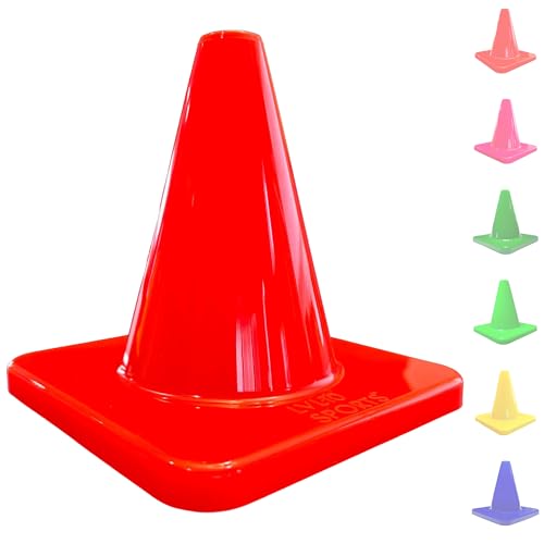 LVL10 Pro Training Cones - 6" Soccer Training Cones for Sports - for Basketball, Football, Basketball and Agility Drills - Soccer Field Markers that Won't Crack, Slide or Fly - color: Orange, style: 125 Pack