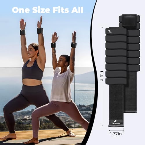 Sportneer Wrist & Ankle Weights for Women & Men Set of 2 (1LB/2LB Each) - Soft Silicone Arm & Leg Weights for Pilates, Yoga, Walking, Barre, Home Workout, Water Aerobics - color: Twilight Black, size: 2 Lb Pair (1 Lb Each)