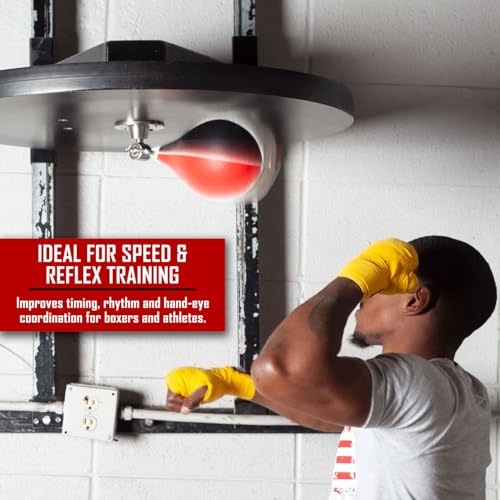 Ringside Boxing Speed Bag – Durable Leather Construction with Reinforced Triple-Stitched Seams and Heavy-Duty Attachment Loop,for Speed and Reflex Training - size: Small (New)