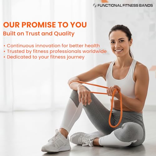 Functional Fitness Pull Up Bands Resistance Bands | Exercise Bands for Working Out | Long Stretch Bands for Exercise, Training Bands, Resistance Bands for Stretching - color: Orange, size: 3.25"