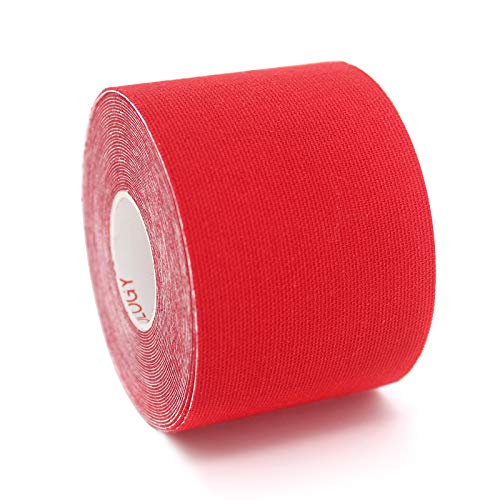 PRIOR FITNESS Aerial Hoop Tape, 5m/16.4ft x 5cm Anti Slip Lyra Hoop Grip Tape, Sweat Absorbent Stretch Textile Pole Dance Tape, No Residue Self Adhesive Hand Protective Tape for Aerial Hoop Ring - color: Red
