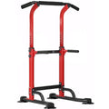 SogesPower Power Tower Dip Station Pull Up Bar for Home Gym Adjustable Height Strength Training Workout Equipment,Pull Up Bar Station - color: Red