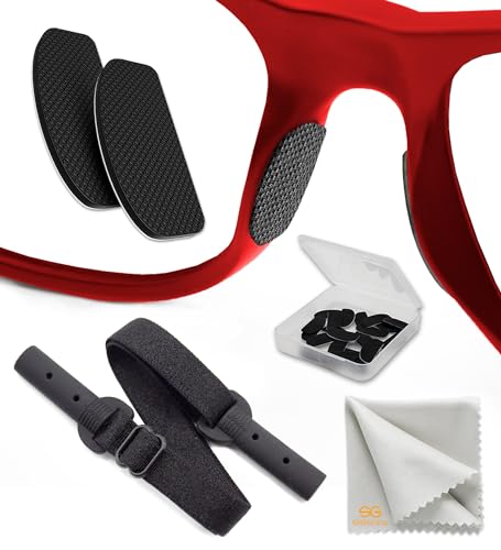 Nose Pads for Glasses Anti Slip - 0.5 mm Eye Glasses Nose Pads Non Slip - 6 Pairs Glasses Stoppers Nose Grip - Eyeglasses Nose Grips (Black Black Strap) - color: Black Black