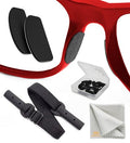 Nose Pads for Glasses Anti Slip - 0.5 mm Eye Glasses Nose Pads Non Slip - 6 Pairs Glasses Stoppers Nose Grip - Eyeglasses Nose Grips (Black Black Strap) - color: Black Black