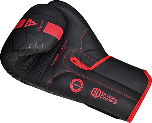 RDX Boxing Gloves, Pro Training Sparring, Maya Hide Leather, Muay Thai MMA Kickboxing, Men Women Adult, Heavy Punching Bag Focus Mitts Pads Workout, Ventilated Palm, Multi Layered, 8 10 12 14 16 18 Oz - color: RED, size: 16 OZ