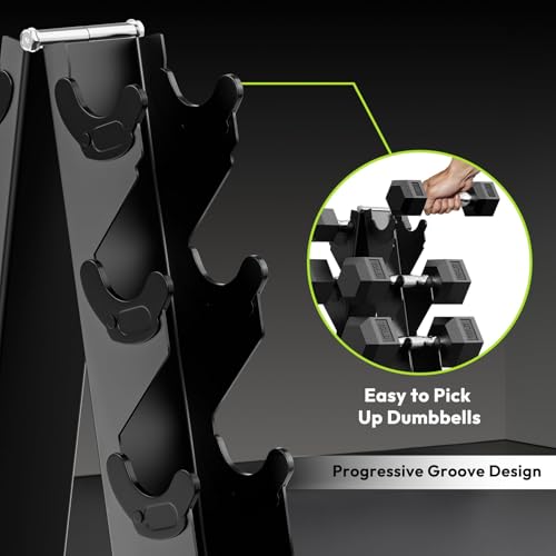 HANDBODE A-Frame Dumbbell Rack | Ideal for home gym, space-saving triangular frame, heavy-duty steel, holds multiple dumbbells securely - color: 1 X 5-Tier A-Frame (300lb)