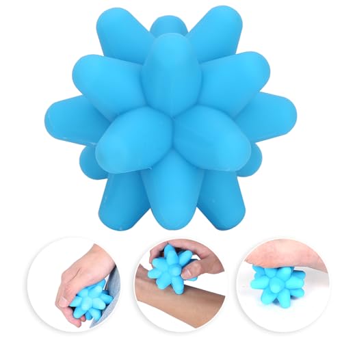 Dioche Spiky Massage Balls, 2 Colors Acupoint Physical Massage Balls, Lacrosse Ball Roller Set Perfect for Foot Massage, Deep Tissue Massage, Trigger Point (Blue) | High silicone, portable trigger point therapy tool, compatible with feet/shoulders/back, 2