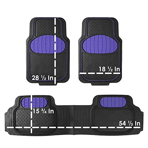 FH Group Car Floor Mats - Heavy-Duty Rubber Floor Mats for Cars, Universal Fit Full Set, Trimmable Automotive Floor Mats, ClimaProof Floor Mats For Most Sedan, SUV, Truck Floor Mats Purple - color: Purple