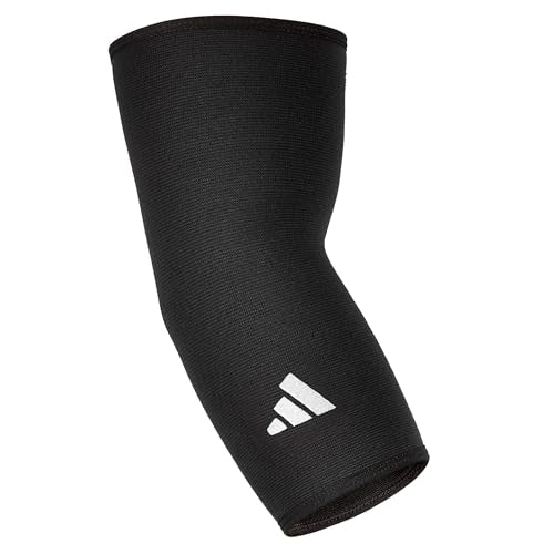 adidas Elbow Support Sleeve - Seamless and Smooth Elbow Support for Training, Competitions, and General Fitness - Ergonomic Design, Nylon Trim - Durable & Breathable - Black (Red Logo), Large - size: Large, style: adidas Elbow Support