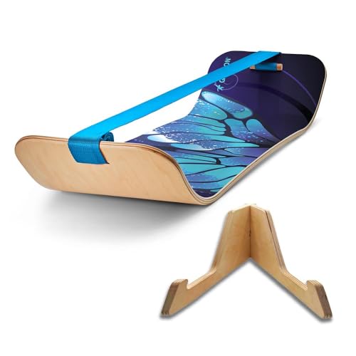 GIBBON SlackBoard, Balance Board Kids & Adults, Slackline Balance Trainer | 1 & 2 Line Options, Slack Board, Core Workout Equipment, Home Gym Training, Standing Desk Exercise, Yoga, Agility, Pilates - color: Butterfly with Stand