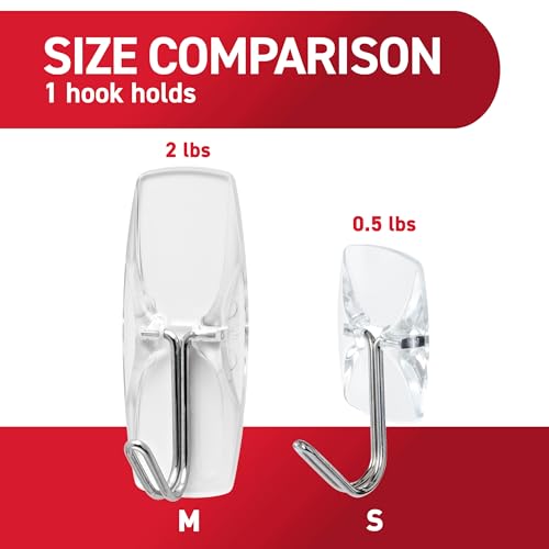 Command Small Clear Wire Toggle Hooks, 10 Wall Hook and 12 Strips, Damage-Free Hanging with Adhesive, Great for Hanging, Organization and Storage, Holds up to 0.5 lb - size: 1 Pack