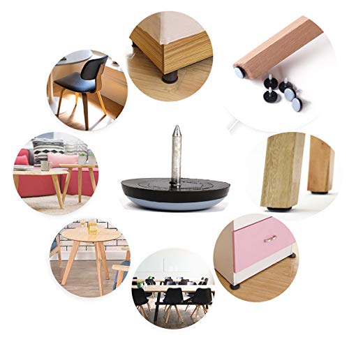 1" Nail on Furniture Sliders (24 Pack) - Furnigear Heavy Duty PTFE (Teflon) Chair Sliders Glides Wooden Furniture Movers Move Your Furniture Easily & Safety - Best Chair Leg Floor Protectors - color: Grayish Blue, size: 1"-24 pack