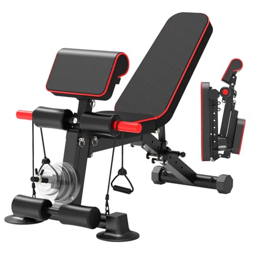 K KiNGKANG Adjustable Weight Bench,1050 lbs Foldable Workout Bench with 8 Back Positions, Incline Decline Flat Exercise Bench for Home Gym Full Body Strength Training - color: Black
