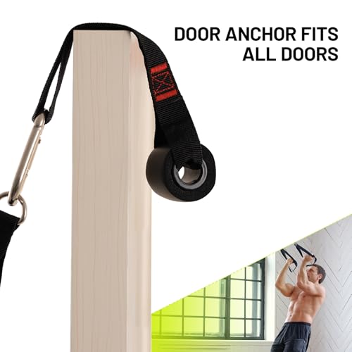Slim Panda Door Anchor Strap for Resistance Bands, Door Exercise Equipment with Secure Buckle & No Drill Setup, Multi Point Anchor Gym Attachment, Portable Door Resistance Bands for Home Gym Workouts - style: Door Anchor 4 Pack