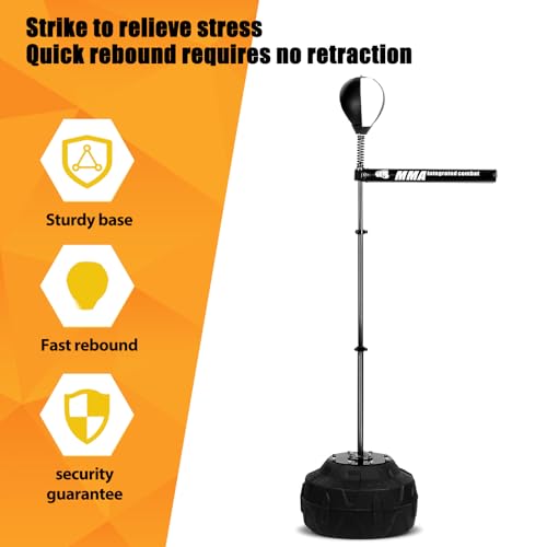 360° Spinning Speed Punching Bag - Adjustable Free-Standing Boxing Trainer for Home Gym, Adults, Boost Reflexes, Endurance & Coordination