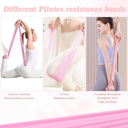 Home Pilates Essentials Kit for Women, Complete 13-in-1 Pilates Equipment Ring and Ball Set with 5 TPE Resistance Bands, Ankle Weights, 8-Shaped Pull Band, Stretch Strap and Waterproof Bag - size: 14PCS