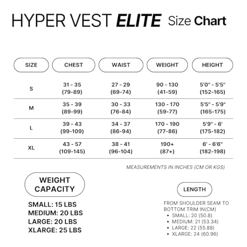 Hyperwear HyperVest ELITE Adjustable Weighted Vest for Women and Men — Thin Steel Weights, Stretch CORDURA Fabric — Weight Vest for Walking, Running, Strength Training - size: X-Large 10 Pounds Black