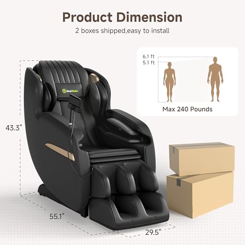 Real Relax 2026 Upgraded 2D SL-Track Massage Chair,Recliner Full Body Zero Gravity with 8 Auto Modes and Upgraded LCD Screen,Added Voice Broadcast,Headrest Cushion,Child Lock and Pause Button,Black - color: Black