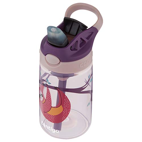Contigo Kids Straw Water Bottle with AUTOSPOUT Lid 14oz Sloths (Pack of 4) - color: Sloth, size: 14 oz (Pack of 4)