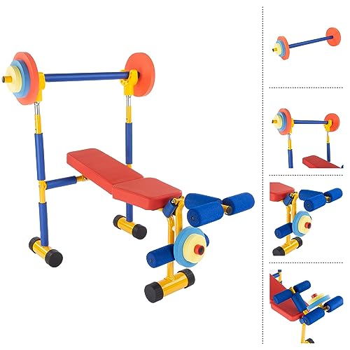 Hey! Play! Kids Exercise Equipment Collection: Strength Training, Cardio, Endurance, and Active Play Essentials - Kids Weight Bench Set - style: Kids Weight Bench Set