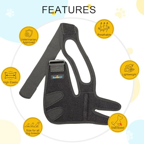 Dog Elbow Protector Brace for Canine Pads, Elbow&Shoulder Wraps with Metal Splint Support for Callus, Hygroma, Dysplasia, Arthritis, Dislocation, Pressure Sores, Comfort Fit for All-Day Wear - size: L-Left