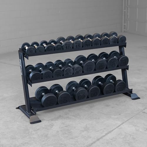 Body-Solid (SRD200) Pro Clubline Dumbbell Rack, Compact Storage for Commercial and Home Gym Weights, Designed for Body Solid Hex and Round Dumbbells