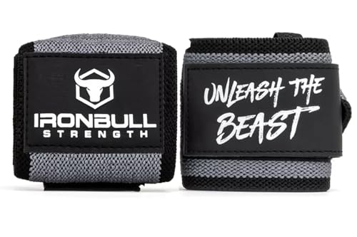 Powerlifting Wrist Wraps for Weightlifting & Bench Press - IPF Approved Heavy Duty Wrist Straps for Powerlifting, Bodybuilding & Strength Training - Competition Grade Support - color: Grey
