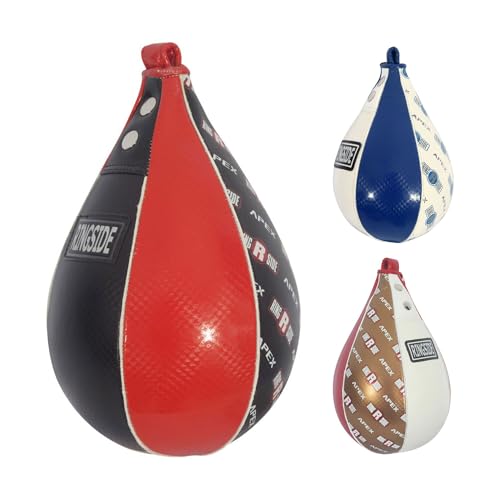 Ringside Apex Boxing Speed Bag - Premium Synthetic Leather Punching Ball, Multiple Sizes & Colors, Ideal for Hand-Eye Coordination, Training Equipment for Fighters - color: Red/Black, size: X-Small