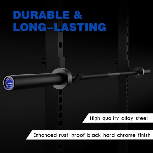 7ft-Olympic Barbell Bar, 2" Standard Straight Bars for 45 lb Weight Lifting | Bar for Bench Press/Powerlifting/Squats/Deadlift/Hip Thrusts/Lunges/Biceps- Home Gym Weight Bar- 2 Collars(1000lb Capacity) - color: Black