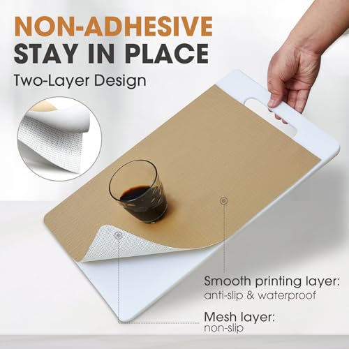 Drawer and Shelf Liner, Non-Slip Kitchen Cabinet Liners Non-Adhesive Thick Strong Grip Waterproof Washable Mats Protect Dresser Shelves Cupboard Bathroom Cabinets, Beige, 12 in X 10 FT - color: Beige, size: 11.8"W x 118"L