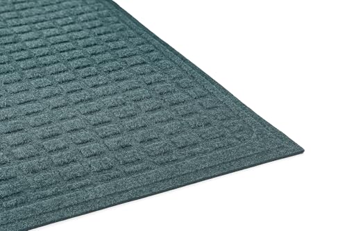 Guardian EG031008 EcoGuard Indoor Wiper Floor Mat, 3ft x 10ft, Green, Made of Recycled Plastic and Rubber, Wipes Shoes Clean and Dry - color: Green, size: 3' x 10' (Rectangular)