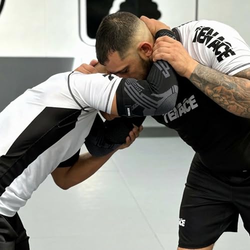 Tenace Jiu Jitsu Elbow Brace, Grappling - Compression Elbow Protection and Padded MMA, BJJ, Muay Thai, Judo - High Durability and Performance Unisex - size: Small