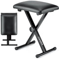 CAHAYA Keyboard Bench X-Style Height Adjustable 16.3-19.6in Padded Cushion Piano Stool Bench Keyboard Chair for Keyboards Piano CY0257 - color: Black, style: Standard Version