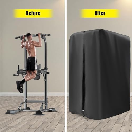 Kingling Pull Up Bar Station Cover for Power Tower Home Strength Training Dip Stands - Waterproof & Dustproof Protective Cover - color: 38"L x 30"Wx 88"H