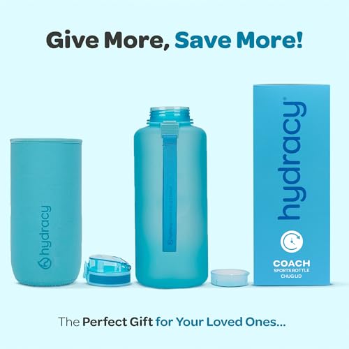 Hydracy 2L Large Water Bottle, 100% BPA Free Tritan Plastic, Leakproof, Zero Condensation, Motivational Timeline, Safe, Non-Toxic, Durable, Smart Design | BPA-Free Tritan, Leakproof Flip-Top Lid,No-Sweat Sleeve,Carry Strap,Daily Intake Tracking for Gym,Sp