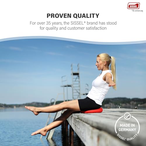 SISSEL SITFIT 14in Red | Active Sitting & Training | Strengthens Back & Pelvic Floor Muscles | Versatile Use: Legs & Veins | Adjustable Pressure | Includes Exercise Poster - color: Black