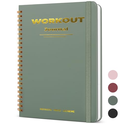 Guirnd Undated Fitness Workout Journal for Men & Women, A5(8.5" x 6.7") Fitness Journal Workout Planner, Workout Log Book Planner for Tracking, Motivating, and Achieving Your Fitness Goals - Green - color: Green
