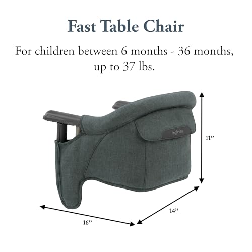 Inglesina Fast Table Chair, Charcoal Gray Melange - Portable Baby High Chair - for Babies & Toddlers up to 37 lbs - Fits Tables 0.8'' to 3.5'' Thick - Compact & Easy to Use - Travel Bag Included - color: Charcoal Gray Melange, style: Chair