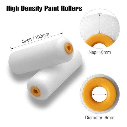 King Origin Foam Paint Roller, 10 Pack, 4 Inch High Density Roller | Foam Paint Roller Covers for Smooth Paint Application, No Lint Shedding on Walls, House - size: 4", 10 PCS, Foam