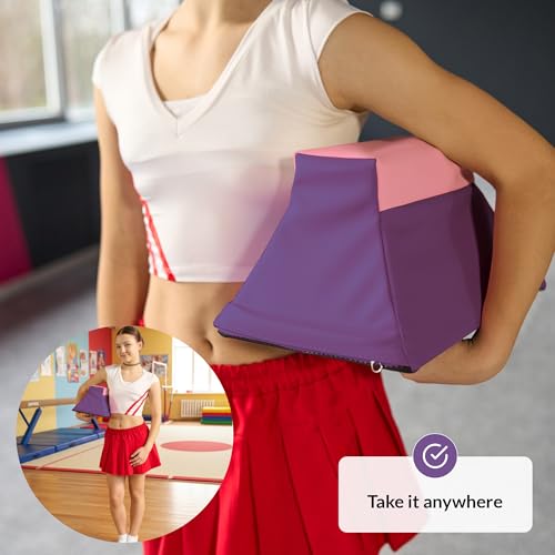 Stunt Trainer Stand for Cheerleading | Portable Cheer Balance Trainer | Stunting Flyer Practice Platform | Lightweight Gymnastics Balance Block | Cheerleading Equipment for Safe Skill Training - color: Purple v2