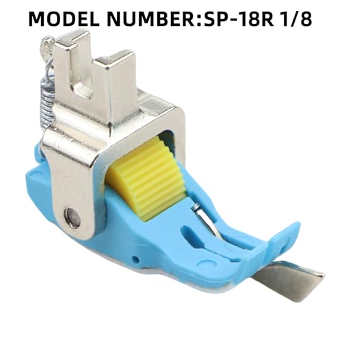 SP-18 Heavy-Duty Plastic Flange Roller Presser Foot for Industrial Single-Needle Sewing Machines - Compatible with Juki 8700/Brother 8100 Series (Precision Edge Guide & Anti-Skip Stitch) (SP-18R 1/8) - size: SP-18R 1/8