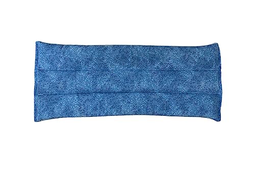 SacksyThyme Microwave Heating Pad for Back, Neck, Menstrual Cramps, Shoulders, Leg Pain Relief - Hot Moist Microwavable Therapy Pack - Blue Unscented Flaxseed Heat Pad Made in USA (Size: 18” x 7”) - size: 18” x 7”