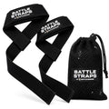Battle Bunker Lifting Wrist Straps for Weightlifting - Deadlifts & Pull-Ups | Improve grip strength during strength training.Reduce wrist pain with these cotton lifting straps,gym straps for men & women - color: Black