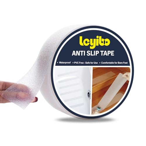 Anti Slip Tape Clear Waterproof Outdoor/Indoor, 2" x 42Ft Non Slip Traction Grip Tape for Bathtubs, Boats, Stairs, Pools, Transparent, Soft, Comfortable for Bare Feet (2" X 42') - color: Clear, size: 2” x 42'