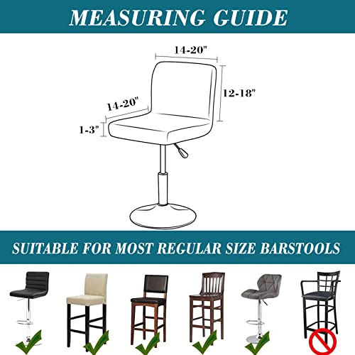 HFCNMY Bar Stool Covers with Backs,4 Pack Stretch Bar Stool Chair Covers,Jacquard Bar Stool Covers,Washable Bar Chair Covers Swivel Barstool Covers Slipcovers with Back Gray - color: Grey