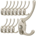 IBosins 12 Pack Silver Coat Hooks Wall Mounted with 24 Screws Retro Double Hooks Utility Silver Hooks for Coat, Scarf, Bag, Towel, Key, Cap, Cup, Hat - color: Silver