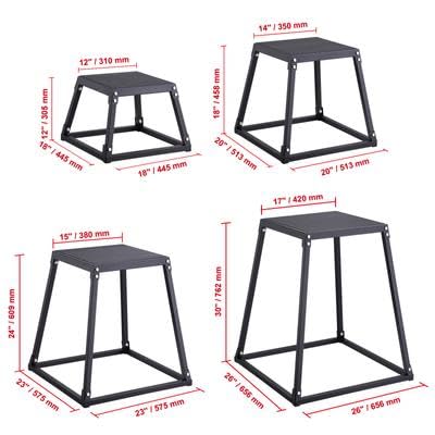 Happybuy Plyometric Jump Boxes, 12/18/24/30 Inch Agility Jumping Platform, Anti-Slip Exercise Step Up Box Set for Home Gym Training, Conditioning, Strength Training, Black
