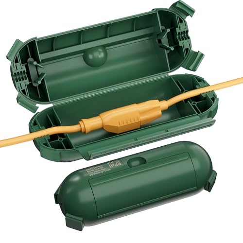 [2 Pack] Outdoor Extension Cord Safety Cover, BN-LINK Outdoor Plug Protector Waterproof, Electrical Connection Box for Holiday String Lights & Tools, Green - color: Green, size: 2 Pack