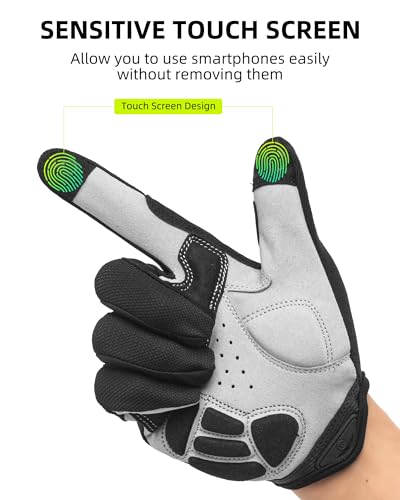 ROCKBROS Cycling Gloves for Men Women Breathable Gel Pad | Reduce Riding Pain, Breathable Mesh Keeps Hands Cool,Fits MTB Hiking Outdoor Work - color: Full Black, size: Small