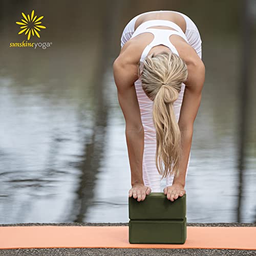 Bulk 4 in Foam Yoga Blocks, 10 Pack - color: Olive